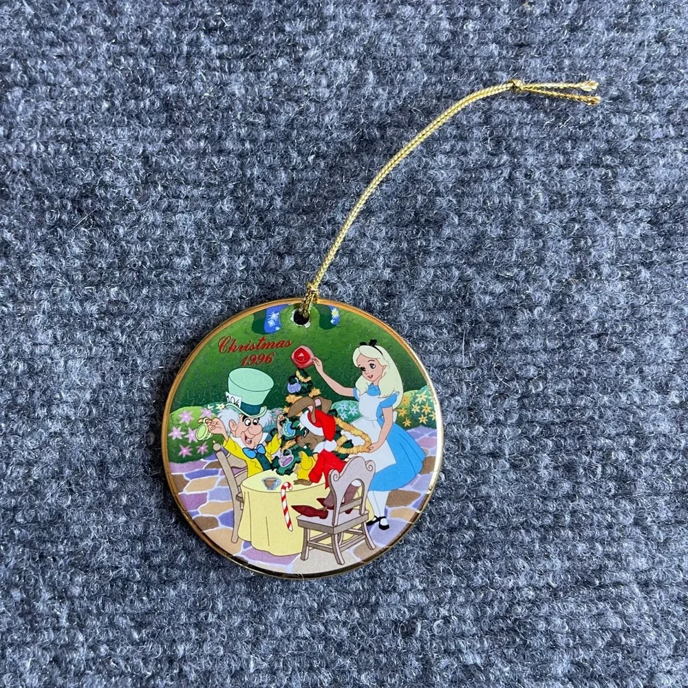Vintage 1996 Disney Grolier Christmas in Wonderland Alice Mad Hatter Ornament
